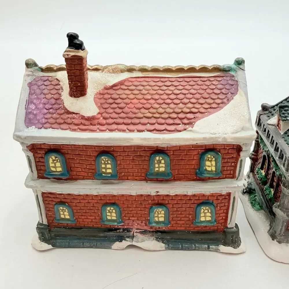 Vintage 2005 Windham Heights Bank City Hall Coffee House Village Christmas Decor